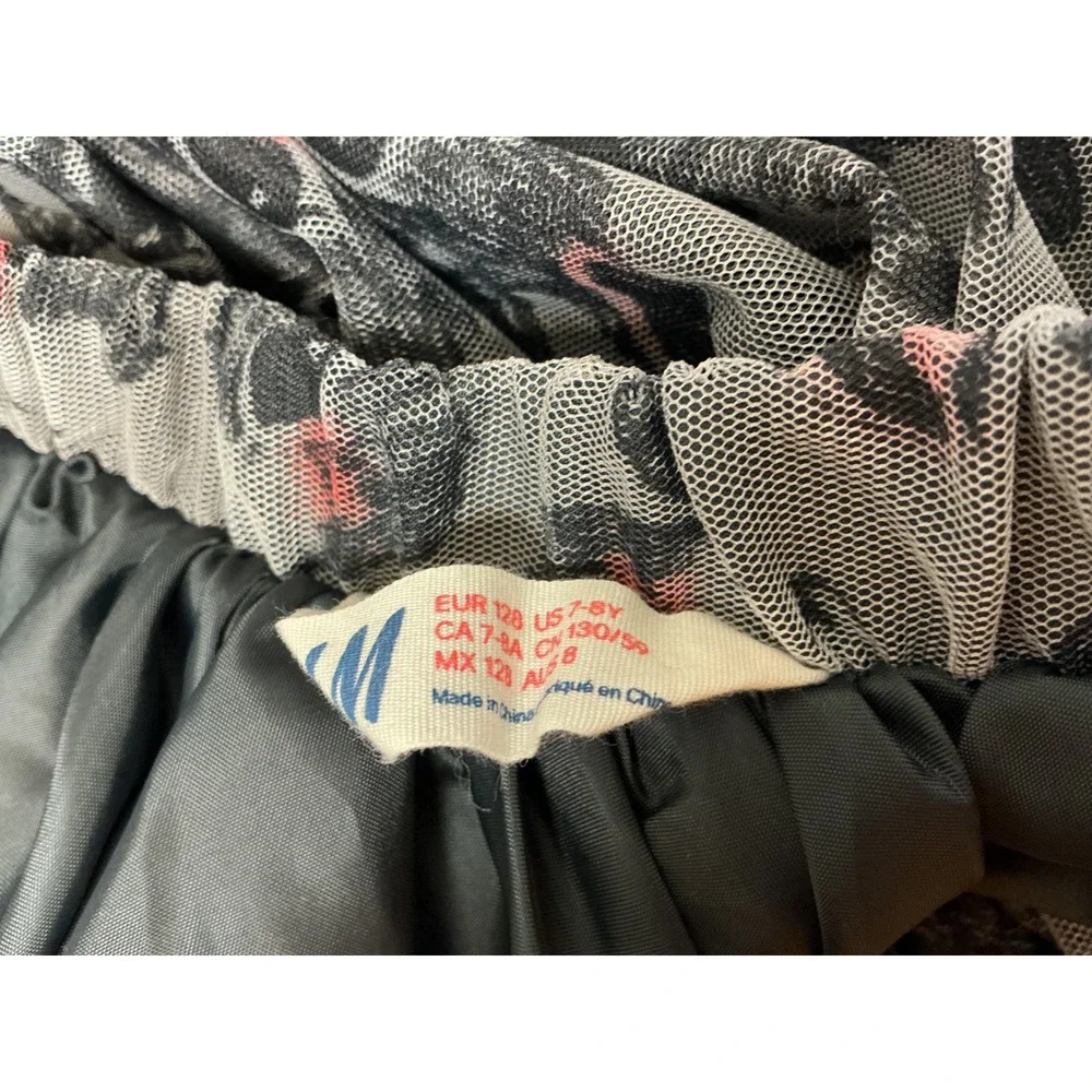 Easter Bunny Rabbit Tulle Skirt Kids Girls 7-8Y Gray Excellent Mesh Tutu Bow - Picture 5 of 6